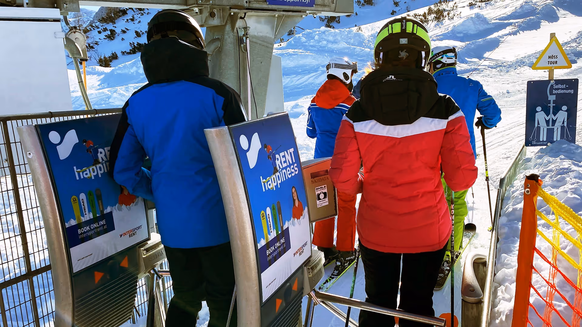 Advertising space on the check controls in the Hinterstoder-Wurzeralm ski area, Hinterstoder, Austria
