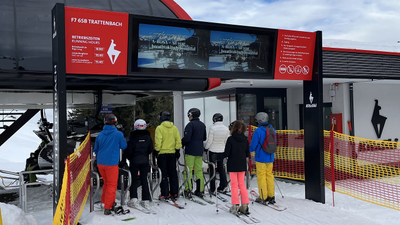 DOOH A-Rosa on a digital signage banner system in the KitzSki ski resort, Kitzbühel