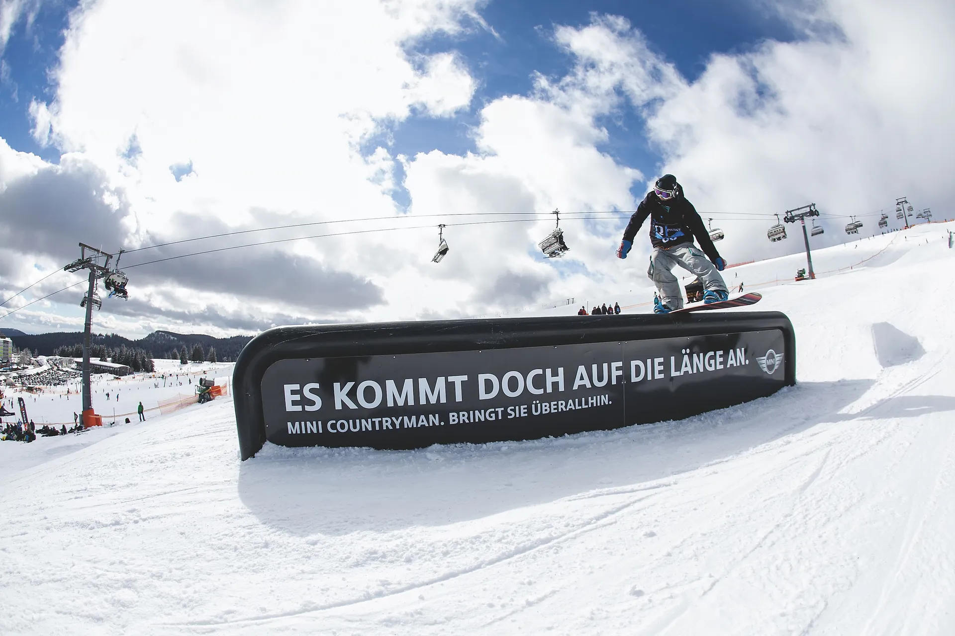 Funpark branding with the Mini brand in the Alps
