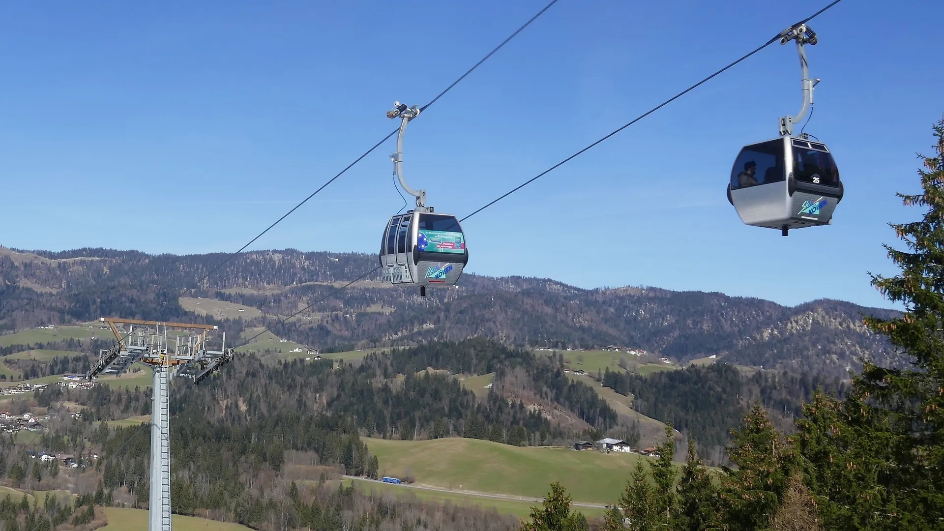 Gondelbranding mit Aspirin in der Bergregion Kössen-Hochkössen