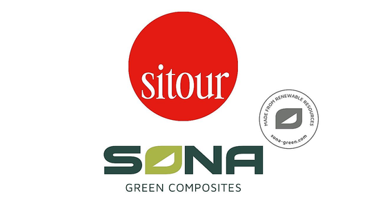 Logos von sitour und SONA zur Firmenkooperation für die Produktion von Pistentafeln aus Hanf