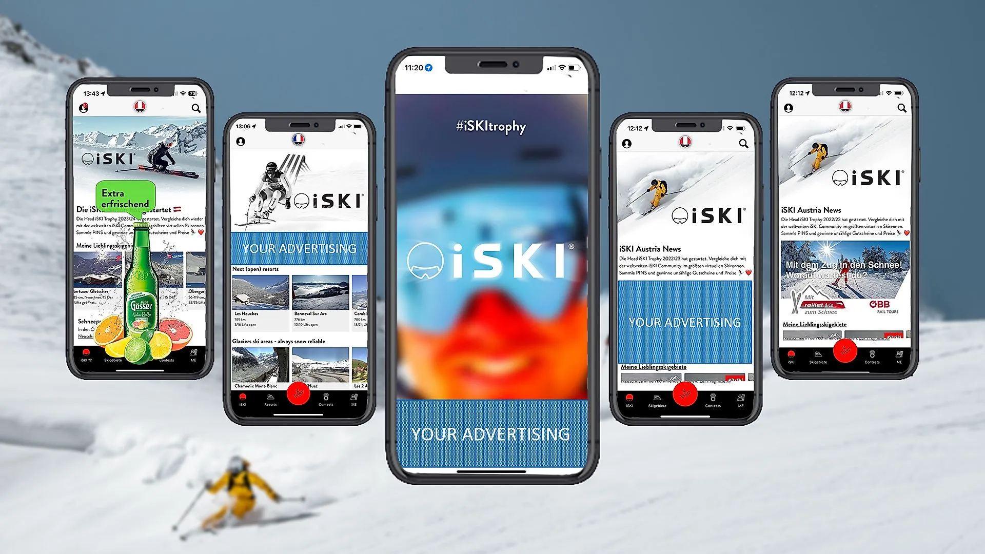 Digital advertising banners on the iSki app