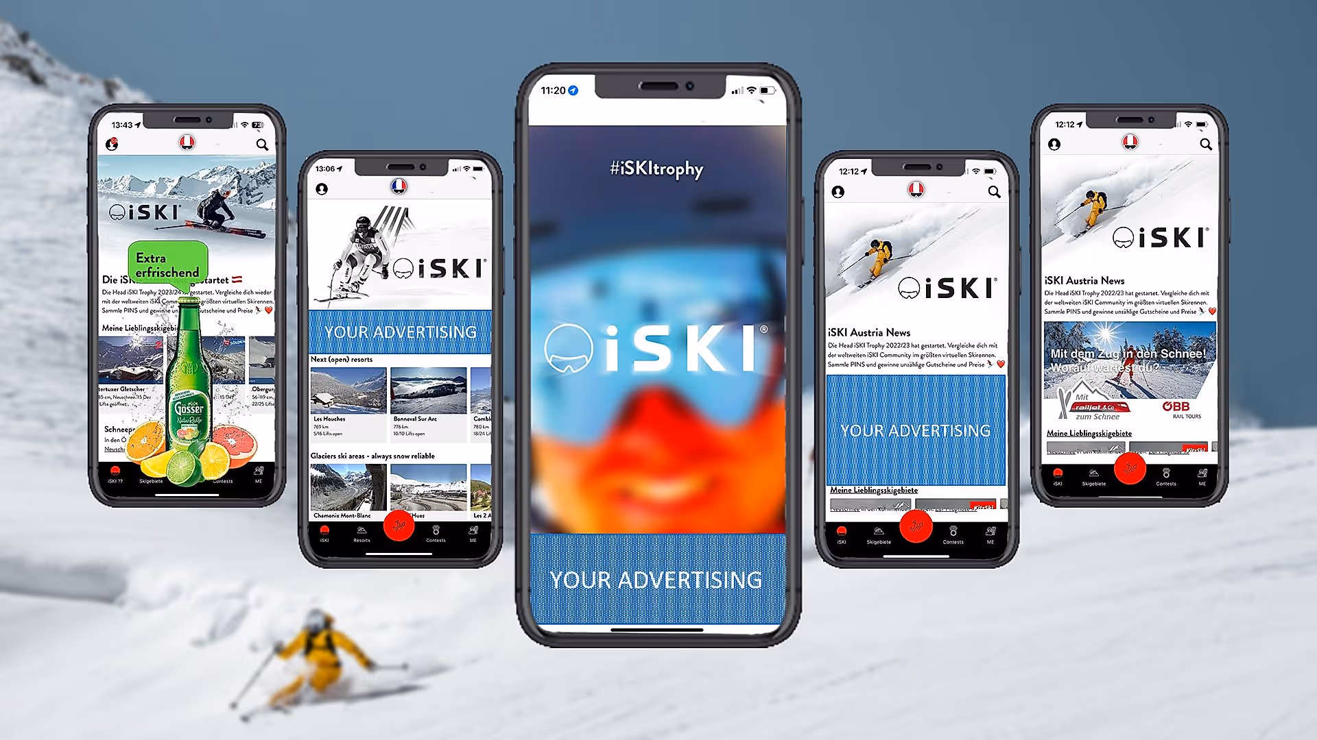 Digital advertising banners on the iSki app
