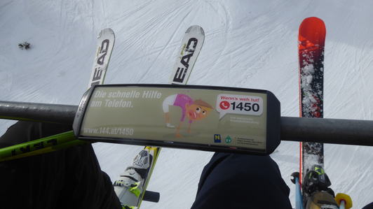 Branding chairlift bars in the Hochkar ski area