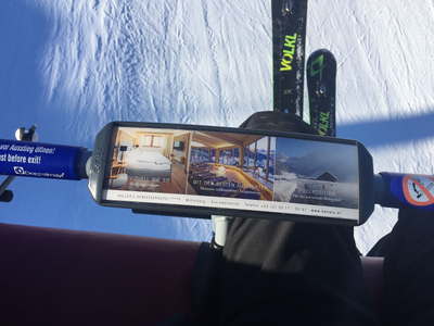 Haller's Genießerhotel bar on chairlift brackets in the Oberstdorf Kleinwalsertal ski area