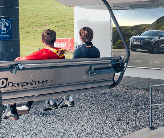 Audi Megaboard in the Kitzbühel ski area
