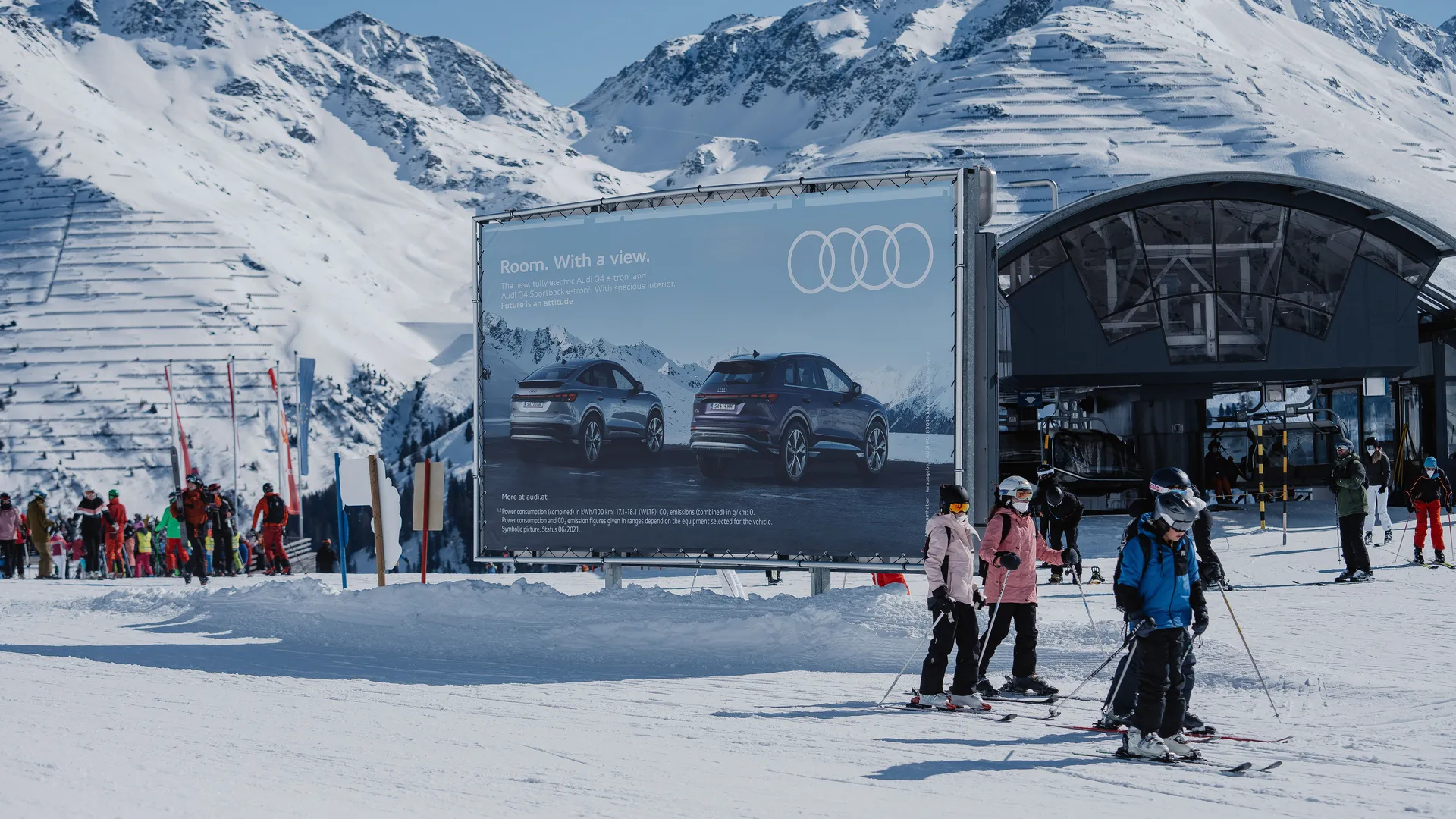 Megaboard Audi freestanding at Ski Arlberg, St. Anton