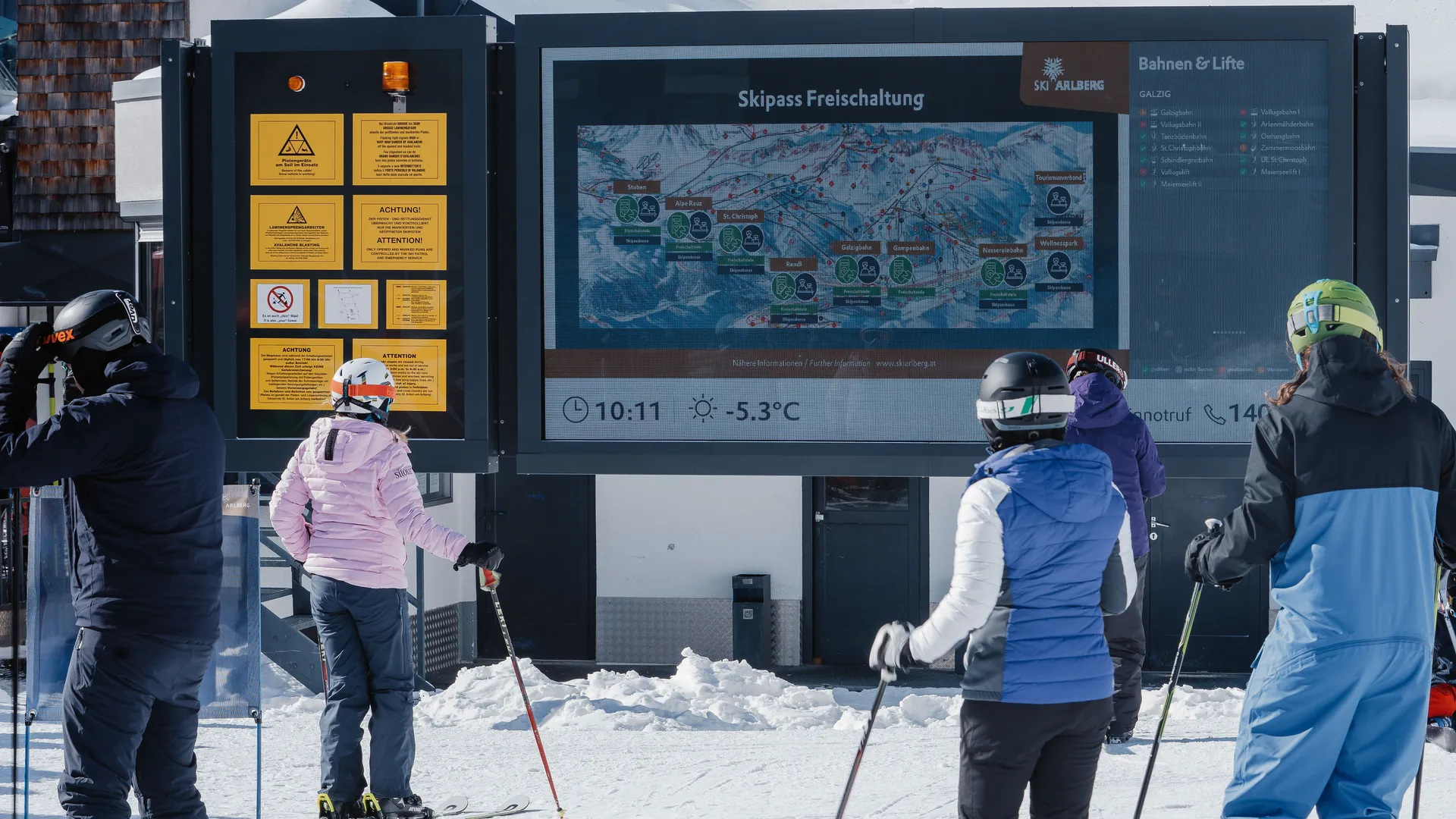 Panorama Info System as LED video wall at Ski Arlberg, St. Anton