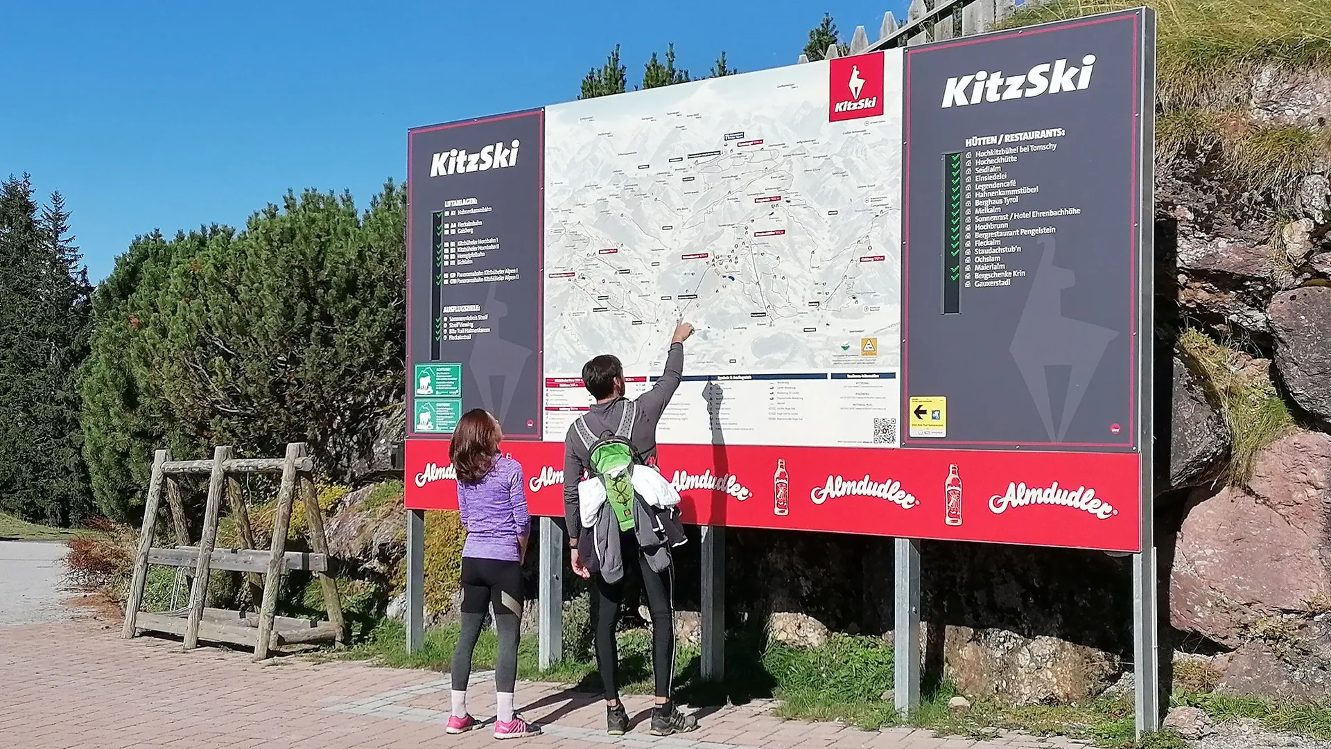 Panorama Info System with summer panorama map and LED legend in the Kitzbühel mountain region