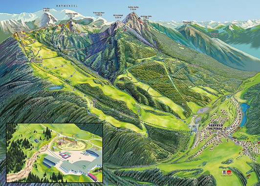 Summer panoramic of the Rosshütte hiking region, Seefeld