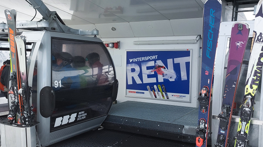 4 sheets of poster with Intersport Rent motif in the ski resort, Ischgl