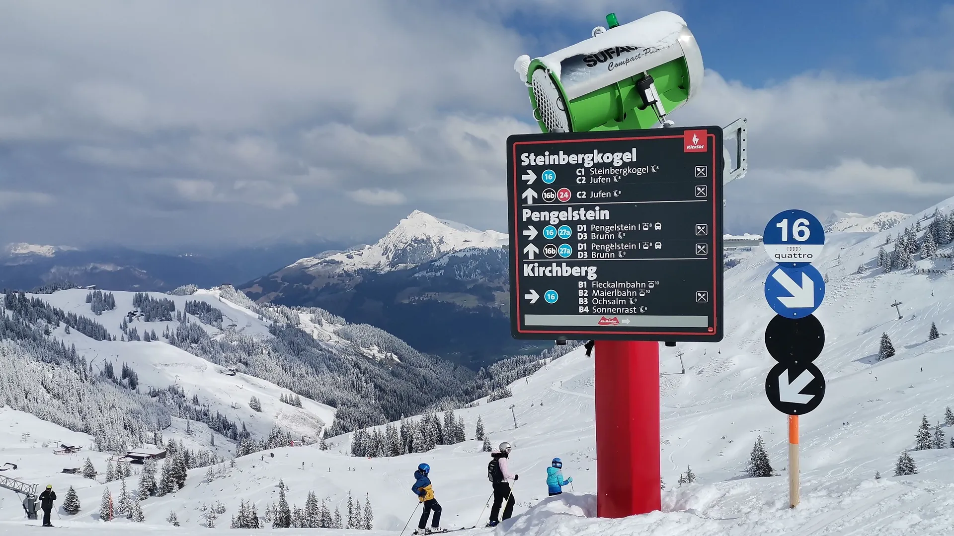 Analog ski slope guidance system board in KitzSki design